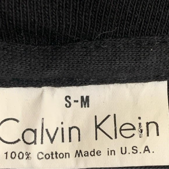 Vintage 90s Calvin Klein LOGO Shirt Medium Black Made in USA Y2K Cotton - Picture 4 of 6